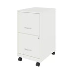 Space Solutions 18" Deep 2 Drawer Mobile Letter Width Vertical File Cabinet Pearl White