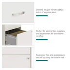 Space Solutions 18" Deep 2 Drawer Mobile Letter Width Vertical File Cabinet Pearl White