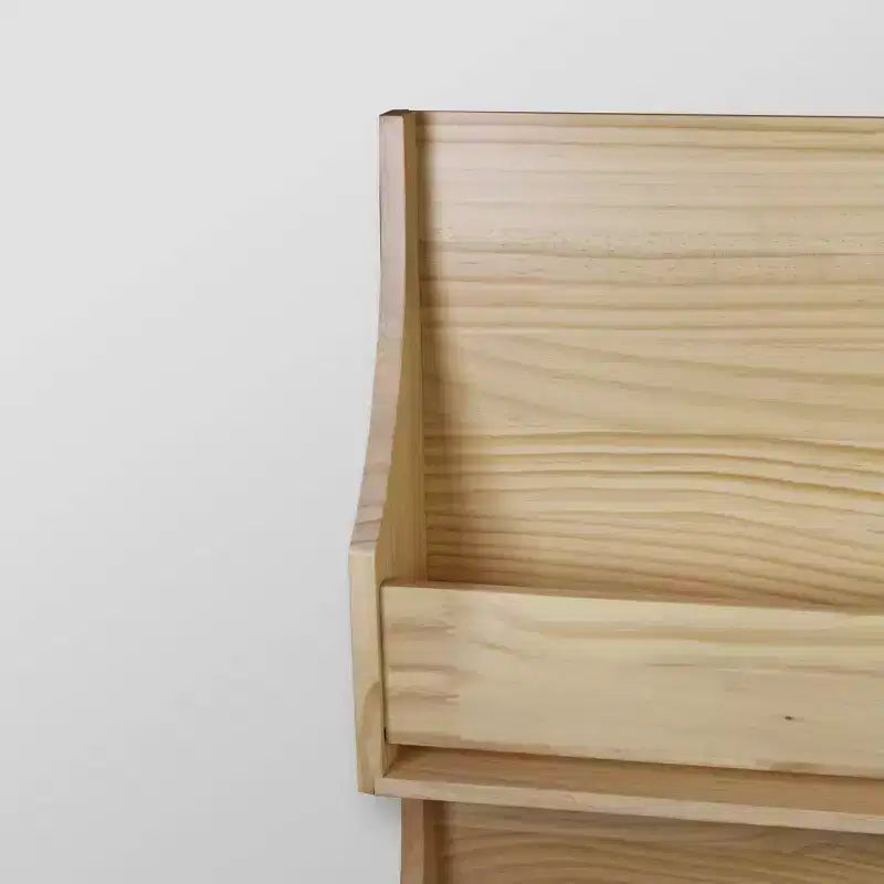 2 Tier Wood Kids' Book Shelf Natural - Pillowfort™: Wall Bookshelf Organizer, Off-White, No Assembly Required