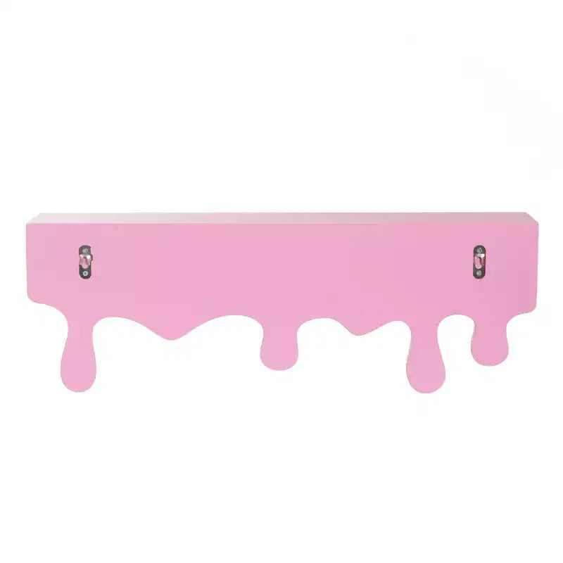 Prism Drippy Pink Wall Shelf with 4 Hooks