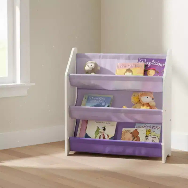 Humble Crew 30"H 3 Tier Kids' Storage Book Rack Purple