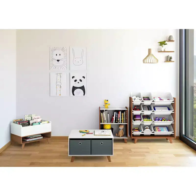 Humble Crew Morgan Mid-Century 2 Shelf Kids' Bookcase Wood/White