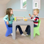 Simplay3 Play Around Kids' Table and Chair Set: Plastic Table, No Assembly Required, 3pc Set