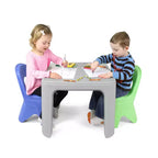Simplay3 Play Around Kids' Table and Chair Set: Plastic Table, No Assembly Required, 3pc Set