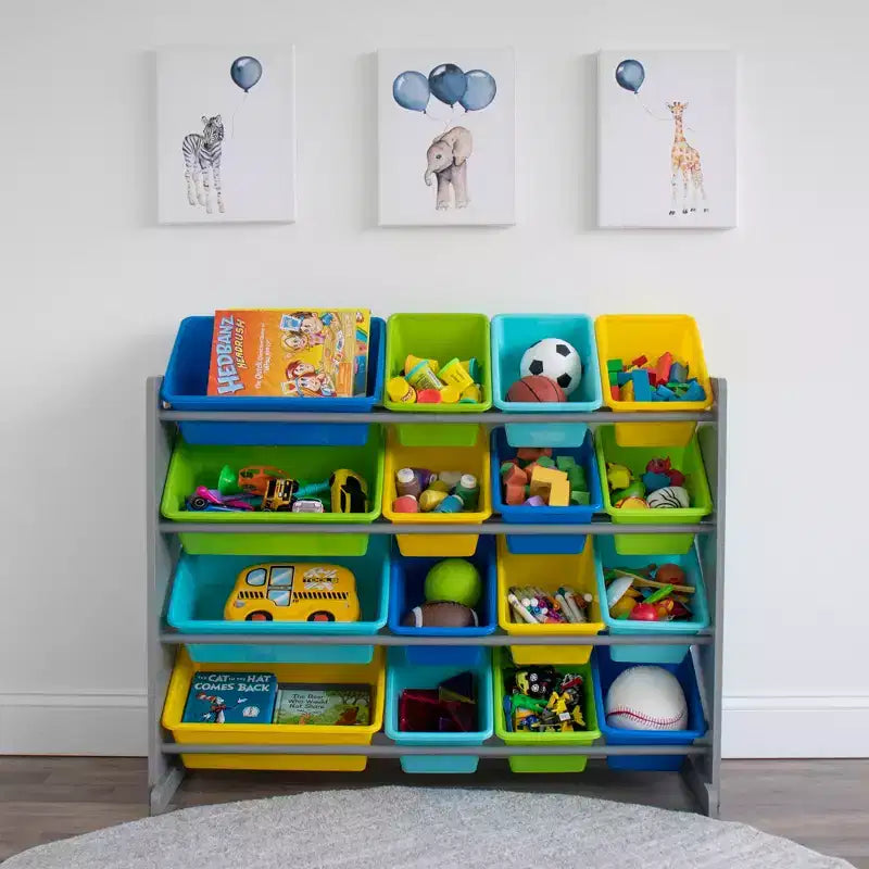Humble Crew Kids' Super-Size Toy Organizer Elements Collection Gray