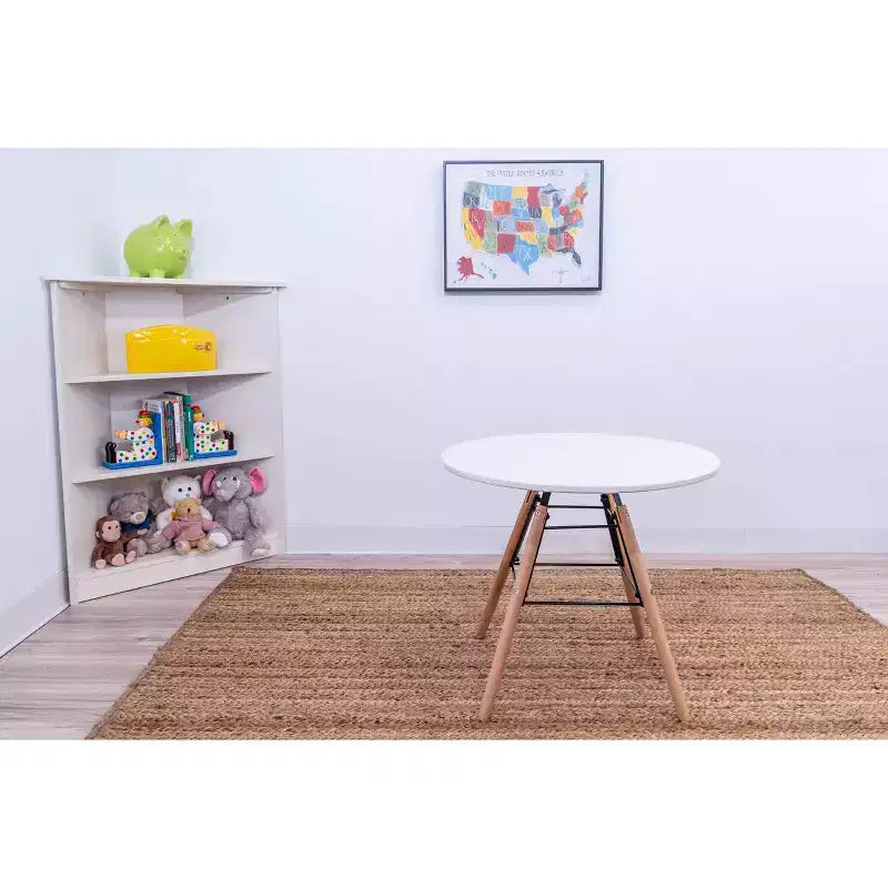 3pc Modern Kids' Table and Chair Set with Beech Legs Pink - Gift Mark: Toddler Round Table, Plastic Frame, 3 Years+