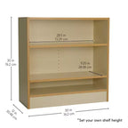 Factory Direct Partners Kids' 30" 2 Shelf Bookcase Almond Maple Wood Laminate Off White