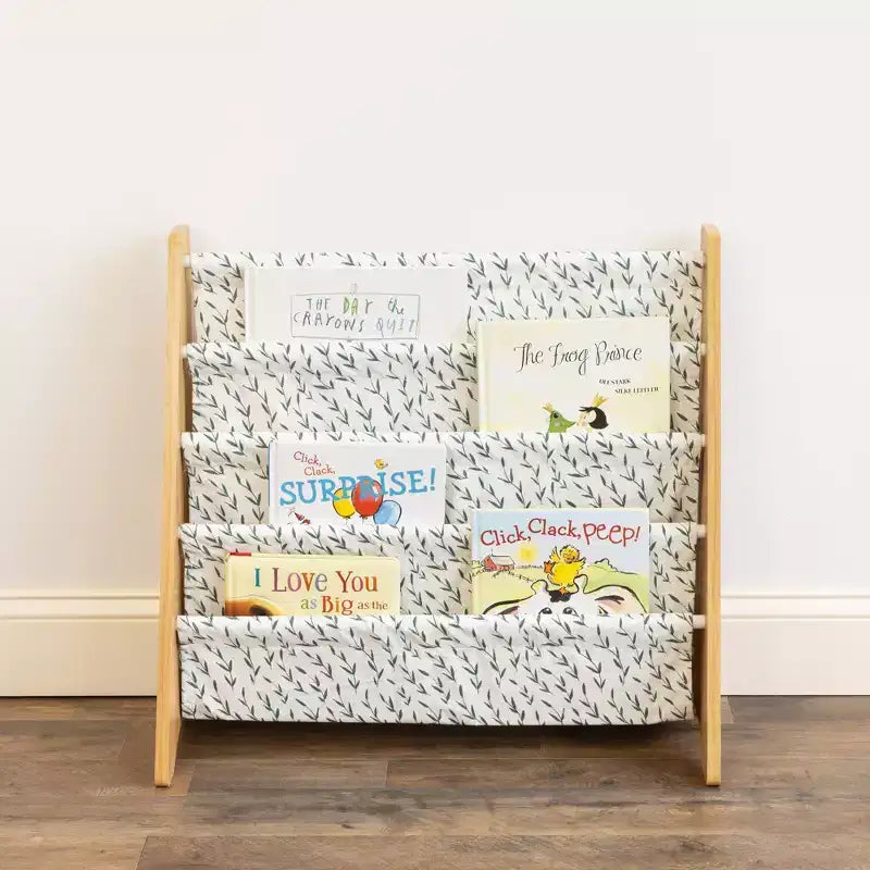 Humble Crew Kids' Spring Kids 4 Tier Bookrack Natural Wood: MDF Frame, 4 Shelves, 24" H, 25" W, 11" D, Ages 2+