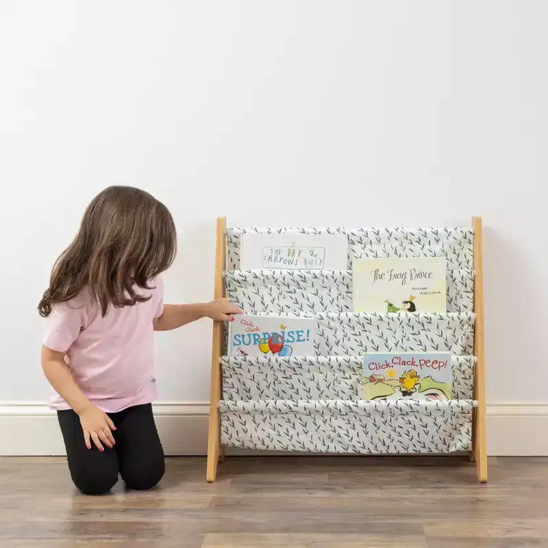 Humble Crew Kids' Spring Kids 4 Tier Bookrack Natural Wood: MDF Frame, 4 Shelves, 24" H, 25" W, 11" D, Ages 2+