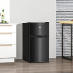 HOMCOM Mini Frigorifero a Doppia Porta con Congelatore, Frigo Compatto da 90 litri con Ripiano Regolabile, Termostato Regolabile