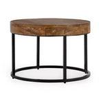 Christopher Knight Home Classic Ander 2 Piece Round Nesting Accent Table Set, Brown/Black