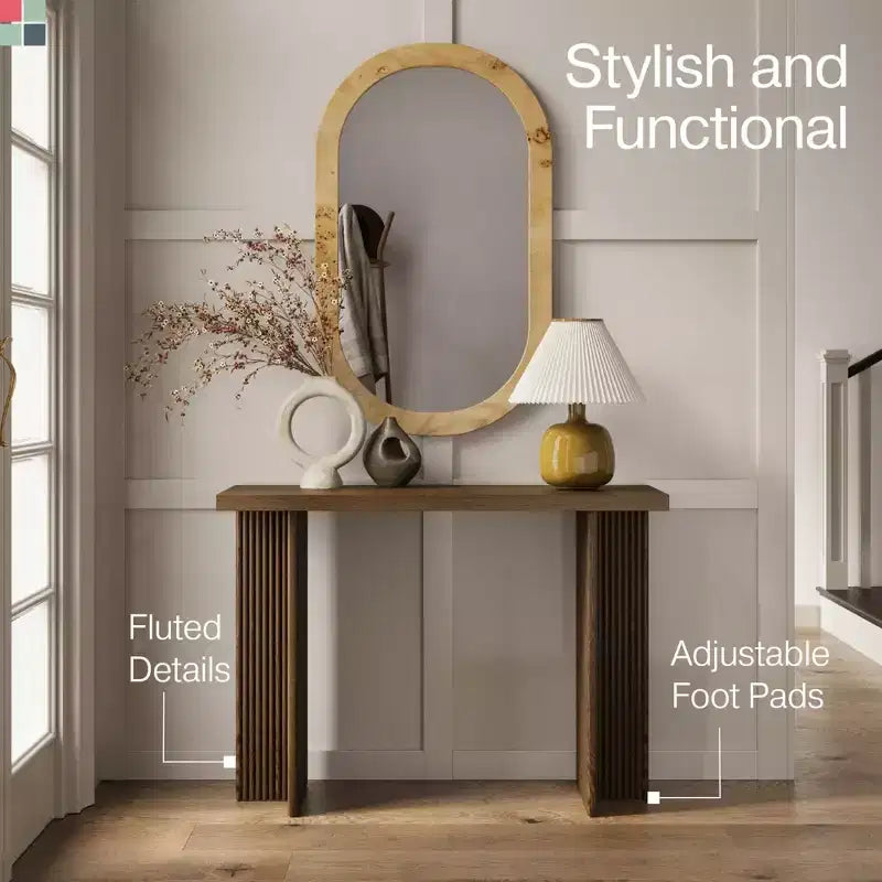 Stead Fluted Console Table - Small Entry Table - Modern, Mid-Century Home Decor - Living Room Furniture