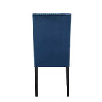 Roundhill Furniture Cobre Contemporary Velvet Dining Chair with Nailhead Trim, Blue, Set of 2