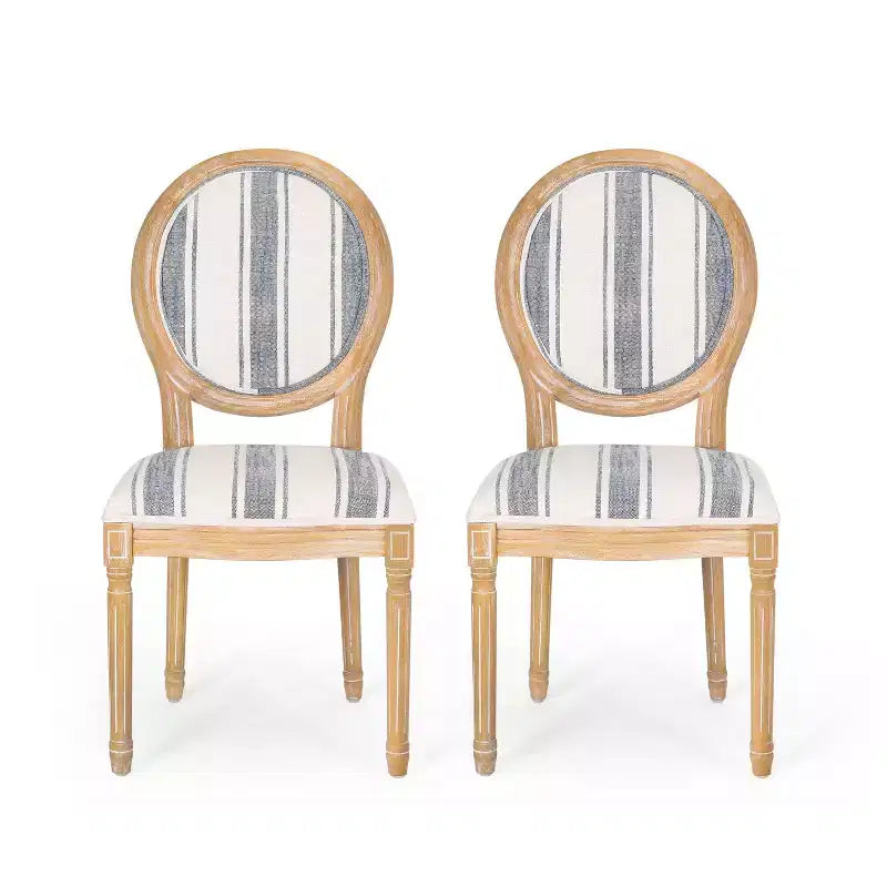 GDFStudio Newman French Country Upholstered Dining Chairs (Set of 2)