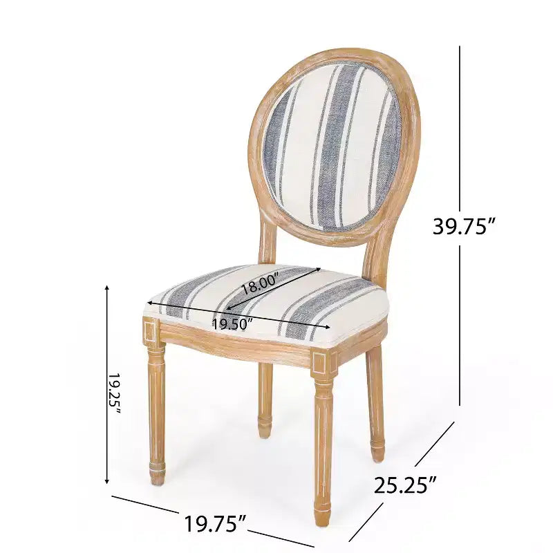 GDFStudio Newman French Country Upholstered Dining Chairs (Set of 2)