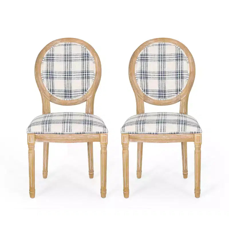 GDFStudio Newman French Country Upholstered Dining Chairs (Set of 2)