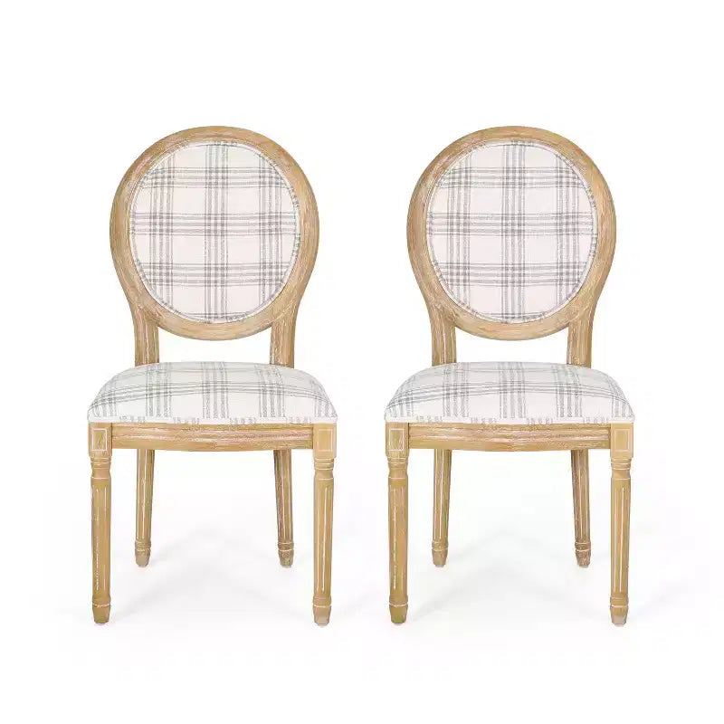 GDFStudio Newman French Country Upholstered Dining Chairs (Set of 2)