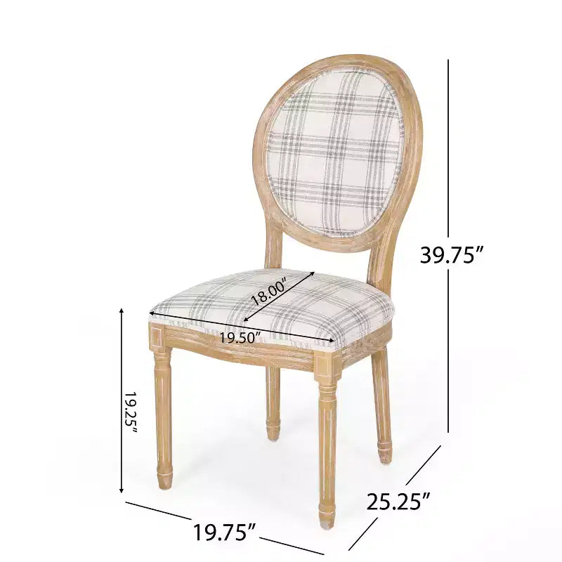 GDFStudio Newman French Country Upholstered Dining Chairs (Set of 2)