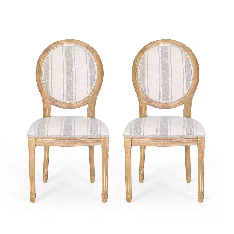 GDFStudio Newman French Country Upholstered Dining Chairs (Set of 2)
