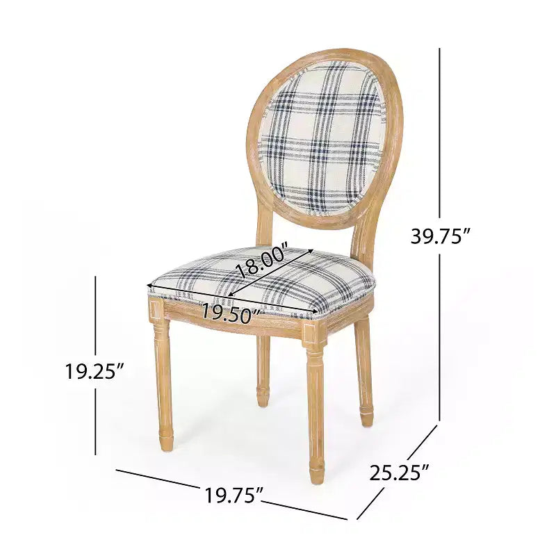 GDFStudio Newman French Country Upholstered Dining Chairs (Set of 2)