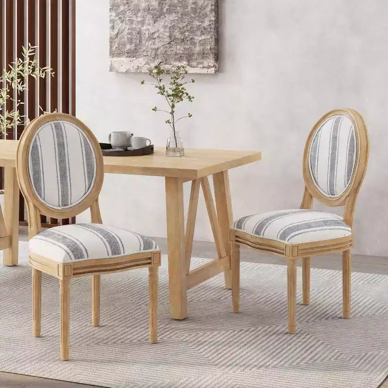 GDFStudio Newman French Country Upholstered Dining Chairs (Set of 2)