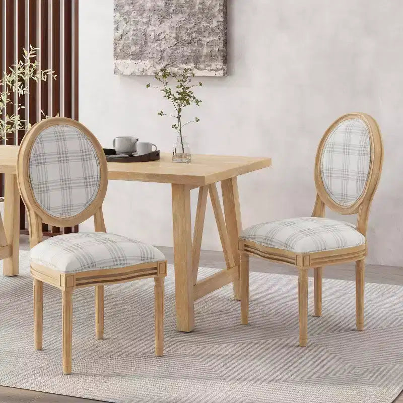GDFStudio Newman French Country Upholstered Dining Chairs (Set of 2)