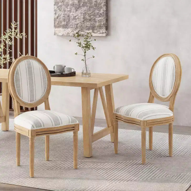 GDFStudio Newman French Country Upholstered Dining Chairs (Set of 2)