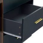 Whisen Modern Sideboard Marble Sticker Tabletop with Gold Metal Legs and Handles for Dining Room, Living Room