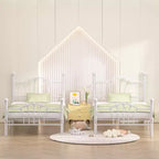 VECELO Twin Bed Frame with Headboard and Footboard, Modern Metal Platform Bed Frame White/Pink/Black