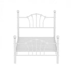 VECELO Twin Bed Frame with Headboard and Footboard, Modern Metal Platform Bed Frame White/Pink/Black