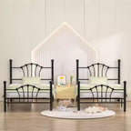 VECELO Twin Bed Frame with Headboard and Footboard, Modern Metal Platform Bed Frame White/Pink/Black