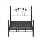 VECELO Twin Bed Frame with Headboard and Footboard, Modern Metal Platform Bed Frame White/Pink/Black