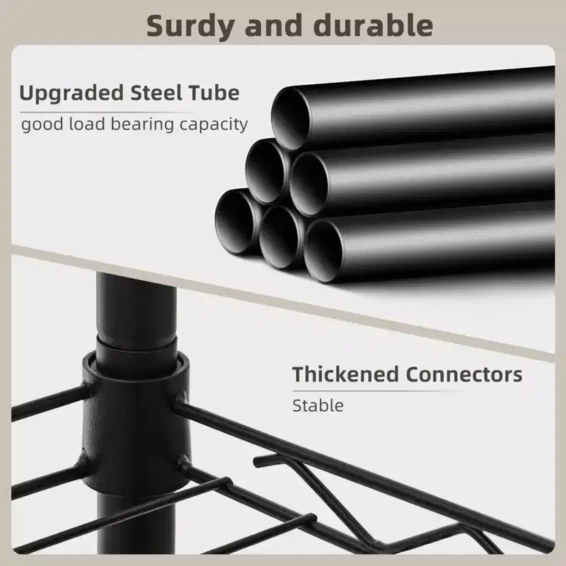 HONEIER 5-Tier Heavy Duty Storage Rack Shelving Unit Black