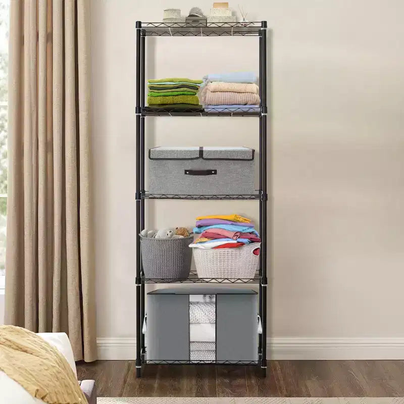 HONEIER 5-Tier Heavy Duty Storage Rack Shelving Unit Black