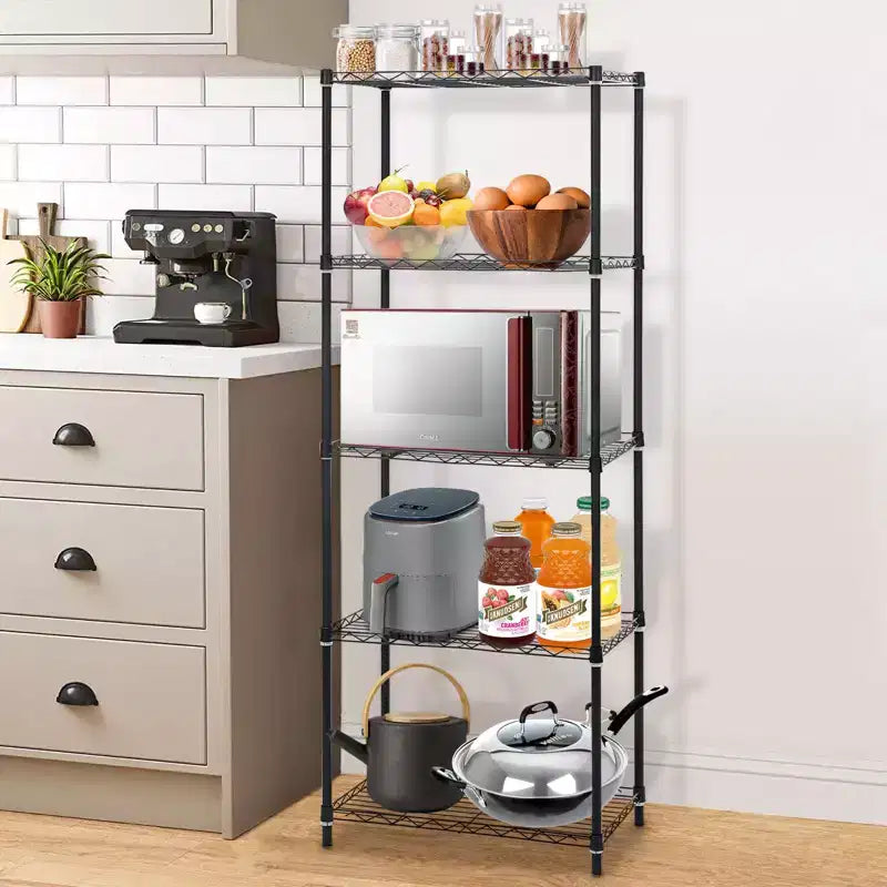 HONEIER 5-Tier Heavy Duty Storage Rack Shelving Unit Black
