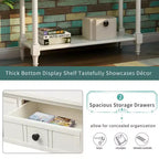 Whisen Rustic Console Table Traditional Design with Two Drawers and Bottom Shelf