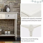 Whisen Rustic Console Table Traditional Design with Two Drawers and Bottom Shelf