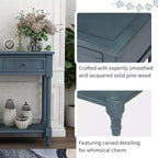 Whisen Rustic Console Table Traditional Design with Two Drawers and Bottom Shelf