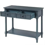 Whisen Rustic Console Table Traditional Design with Two Drawers and Bottom Shelf