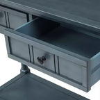 Whisen Rustic Console Table Traditional Design with Two Drawers and Bottom Shelf