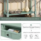 Whisen Rustic Console Table Traditional Design with Two Drawers and Bottom Shelf