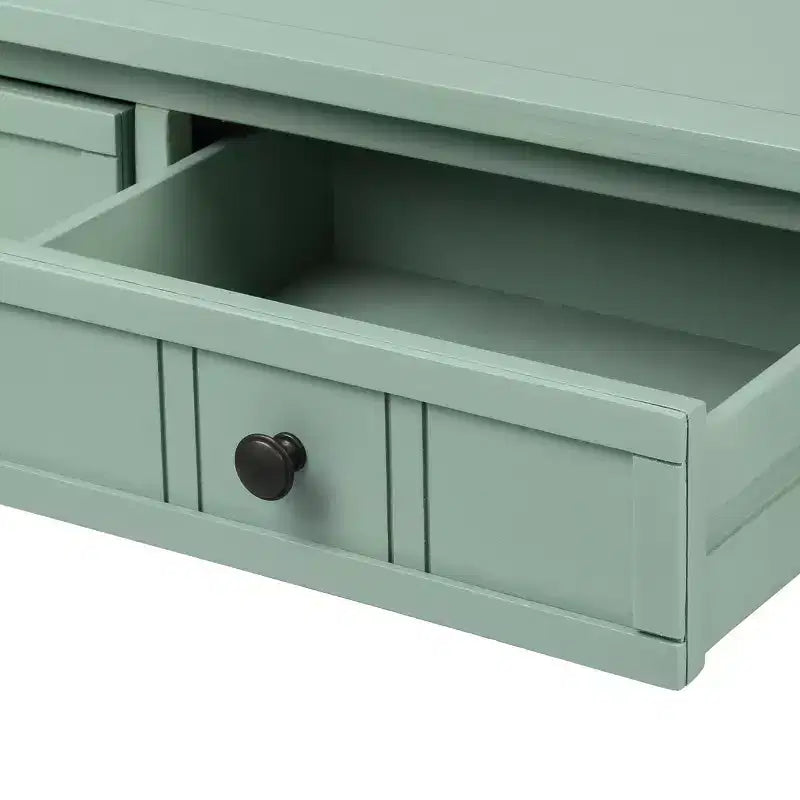 Whisen Rustic Console Table Traditional Design with Two Drawers and Bottom Shelf