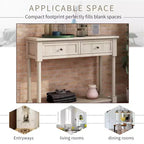 Whisen Rustic Console Table Traditional Design with Two Drawers and Bottom Shelf