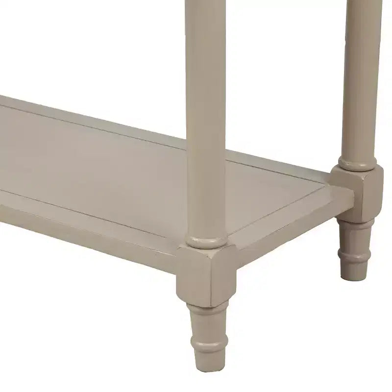 Whisen Rustic Console Table Traditional Design with Two Drawers and Bottom Shelf