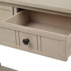 Whisen Rustic Console Table Traditional Design with Two Drawers and Bottom Shelf