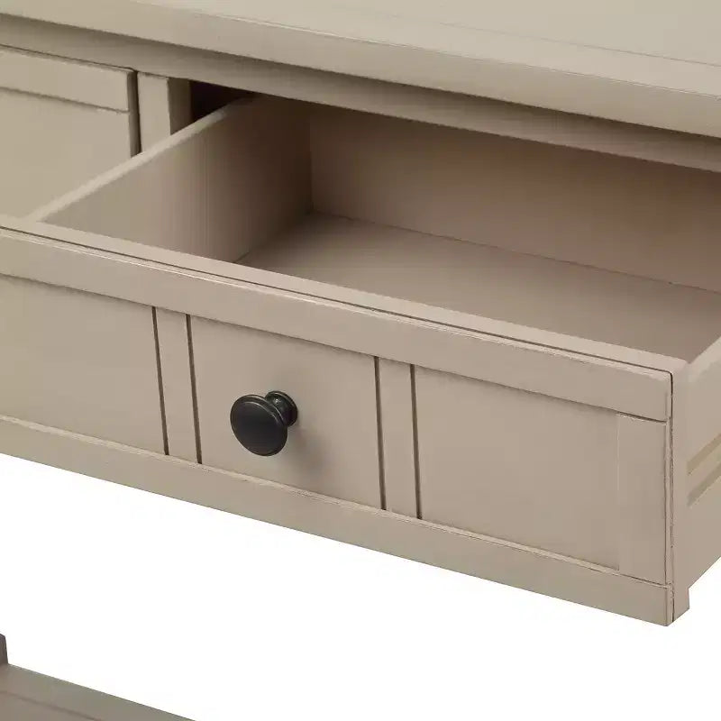 Whisen Rustic Console Table Traditional Design with Two Drawers and Bottom Shelf