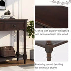 Whisen Rustic Console Table Traditional Design with Two Drawers and Bottom Shelf