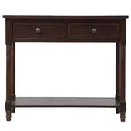Whisen Rustic Console Table Traditional Design with Two Drawers and Bottom Shelf
