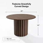 PexFix 46 Round Solid Wood Dining Table Kitchen Tables