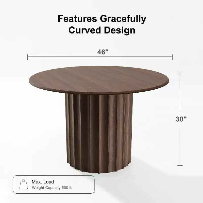 PexFix 46 Round Solid Wood Dining Table Kitchen Tables
